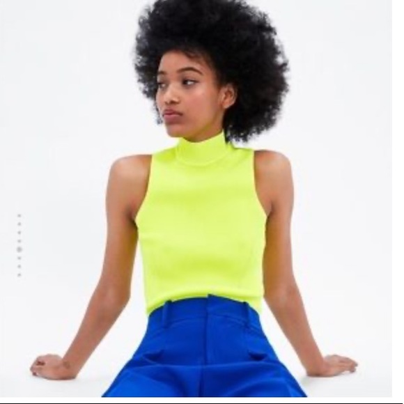 zara turtleneck neon